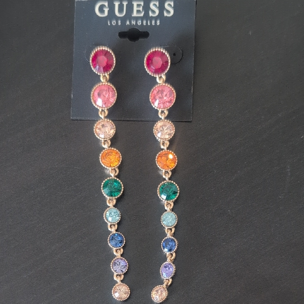Guess Vibrant Multicolor Stone Earrings